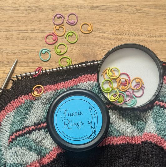 Practical Stitchcraft Faerie Ring Split Markers with Tin
